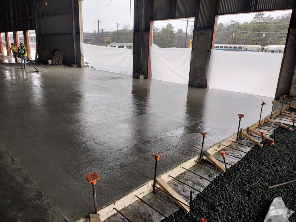 Concrete slab in a commercial property